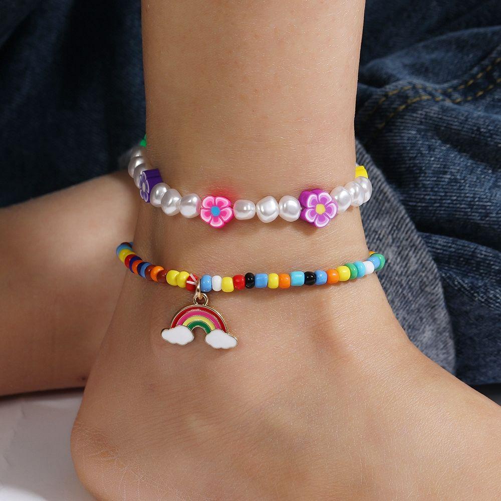 BORAG Lắc Chân Nhiều Lớp Màu Sắc Thời Trang Mùa Hè Phong Cách Bohemian Dành Cho Nữ