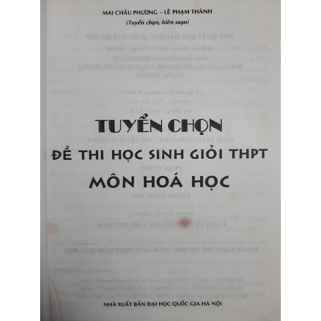 Sách - Tuyển Chọn Đề Thi Học Sinh Giỏi THPT Môn Hóa Học