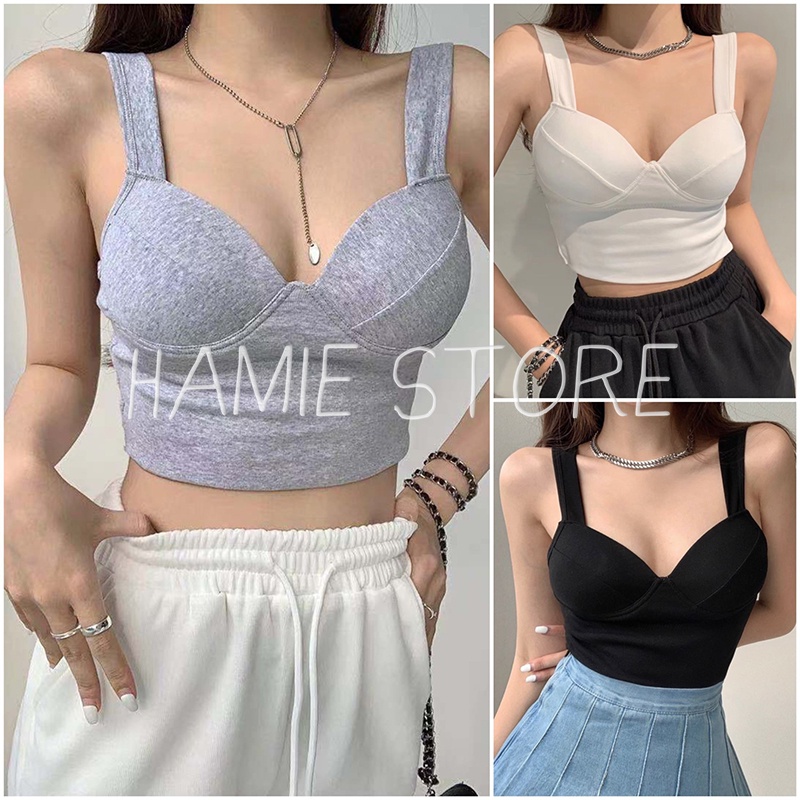 Áo 2 dây croptop bản to cúp ngực HO104, áo bra đi biển sexy mặc kết hợp nhiều phong cách