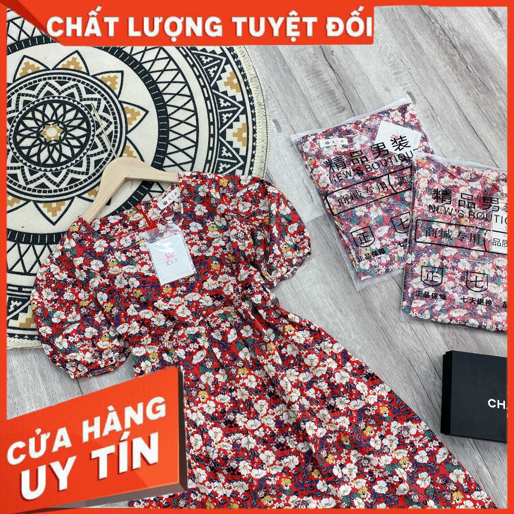 Váy Hoa Nhí Màu Xinh [ 𝐅𝐑𝐄𝐄 𝐒𝐇𝐈𝐏 ] Vải đũi thô , chuẩn hàng l1 xịn , vải mặc siêu mát Váy thiết kế khoá sau lưng