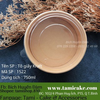 Set 10 tô giấy Kraft đựng thực phẩm 750ml