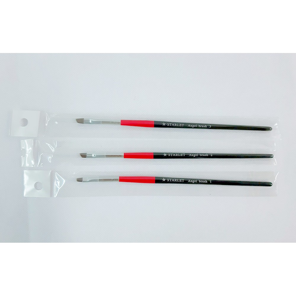 Bộ 3 cọ bản xéo cán đỏ đen