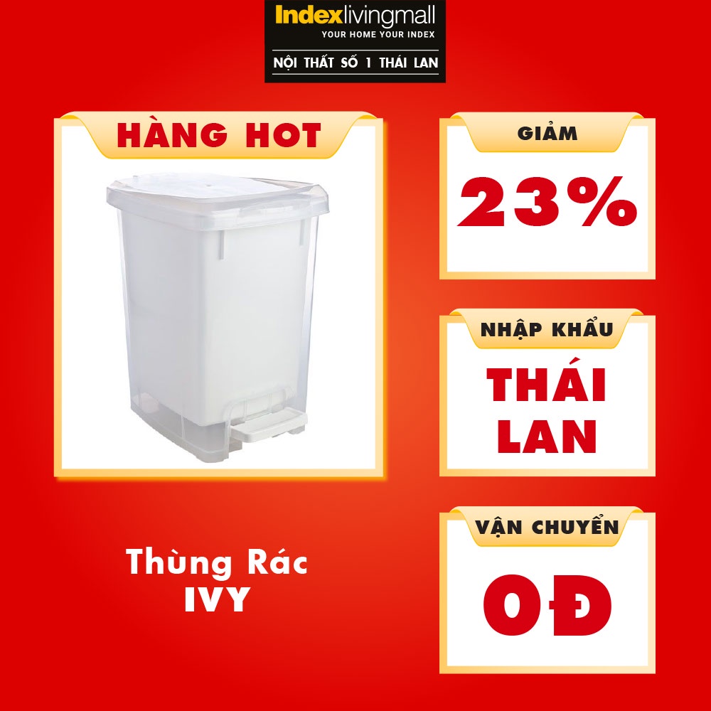 Thùng Rác IVY Màu Trắng Index Living Mall