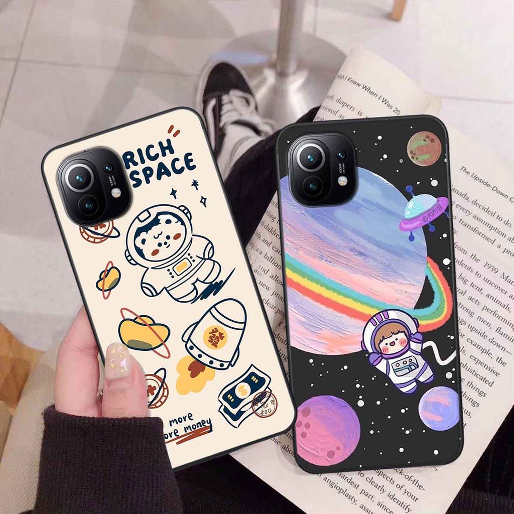 Ốp Xiaomi Mi 11 / Mi 11T / Mi 11 Lite in hình vũ trụ, phi hành gia bầu trời cute dễ thương