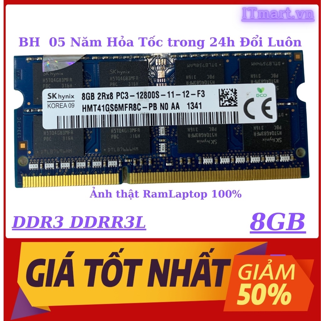 Ram Laptop 8Gb DDR3L và DDR3 bus 1600 1333 , hàng tháo máy chính hãng, bảo hành 5 năm