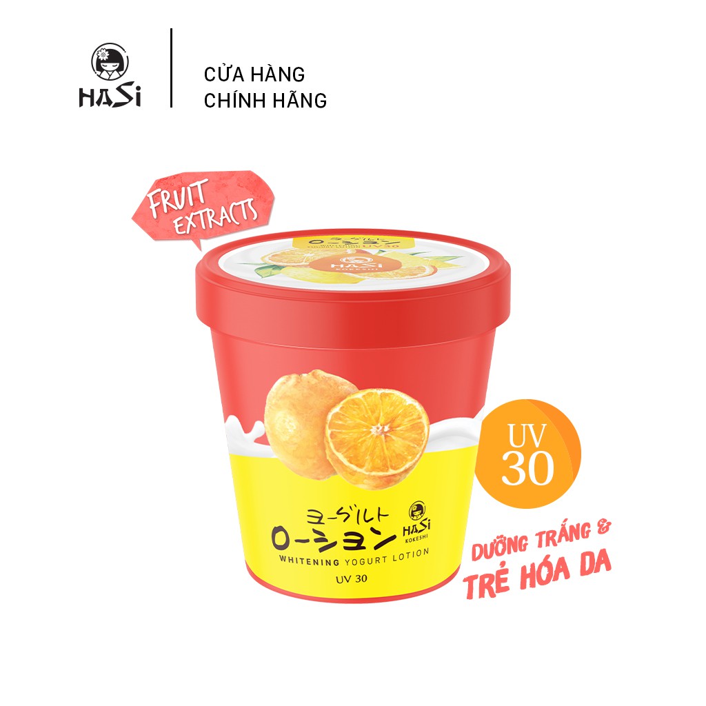 LOTION DƯỠNG THỂ TRẮNG DA YOGURT & TRÁI CÂY CAM CHANH HASI WHITENING YOGURT UV 30 | BigBuy360 - bigbuy360.vn