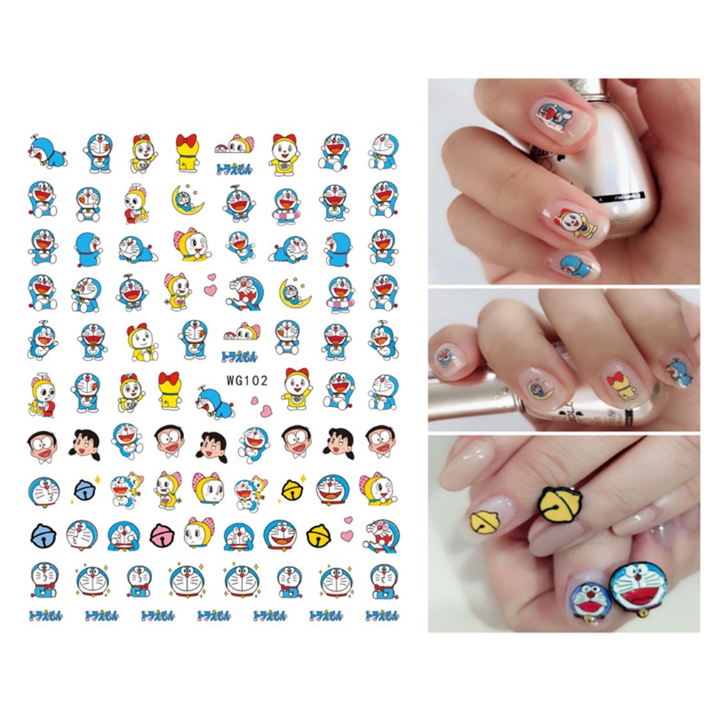 [Hàng mới về] Nhãn dán họa tiết hoạt hình 3D xinh xắn trang trí móng tay nghệ thuật