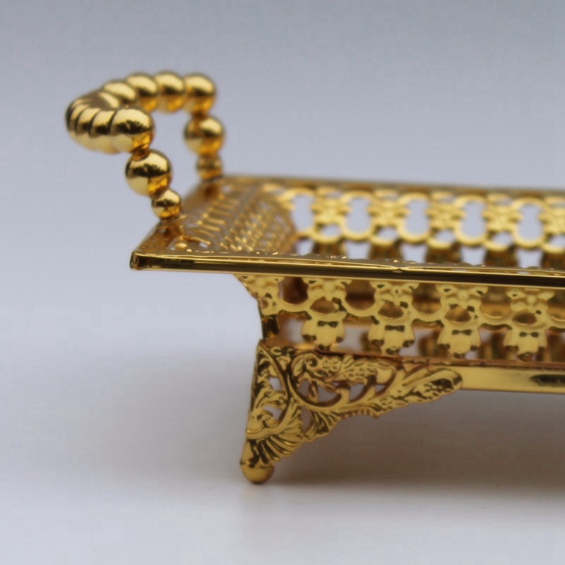 Khay Đựng Bánh Trái Cây Màu Vàng Sang Trọng Phong Cách Châu Âu