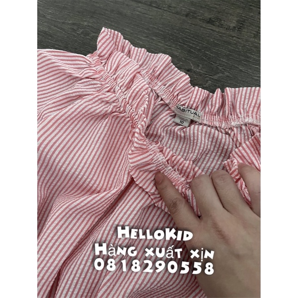 Váy hồng cotton kẻ 1 lớp