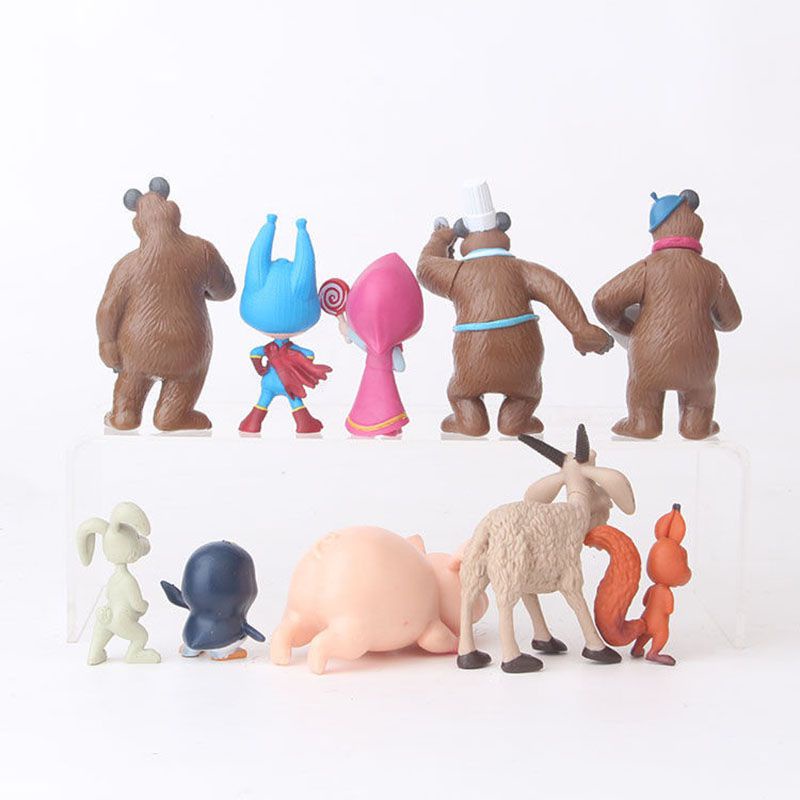 Set 10 Mô Hình Nhân Vật Phim Masha And The Bear Bằng PVC Dễ Thương