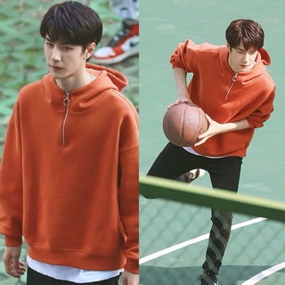 Áo nỉ cam- đen xanh trắng Hoodie Wang Yibo- Vương Nhất Bác mùa thu đông phong cách cheapmoment
