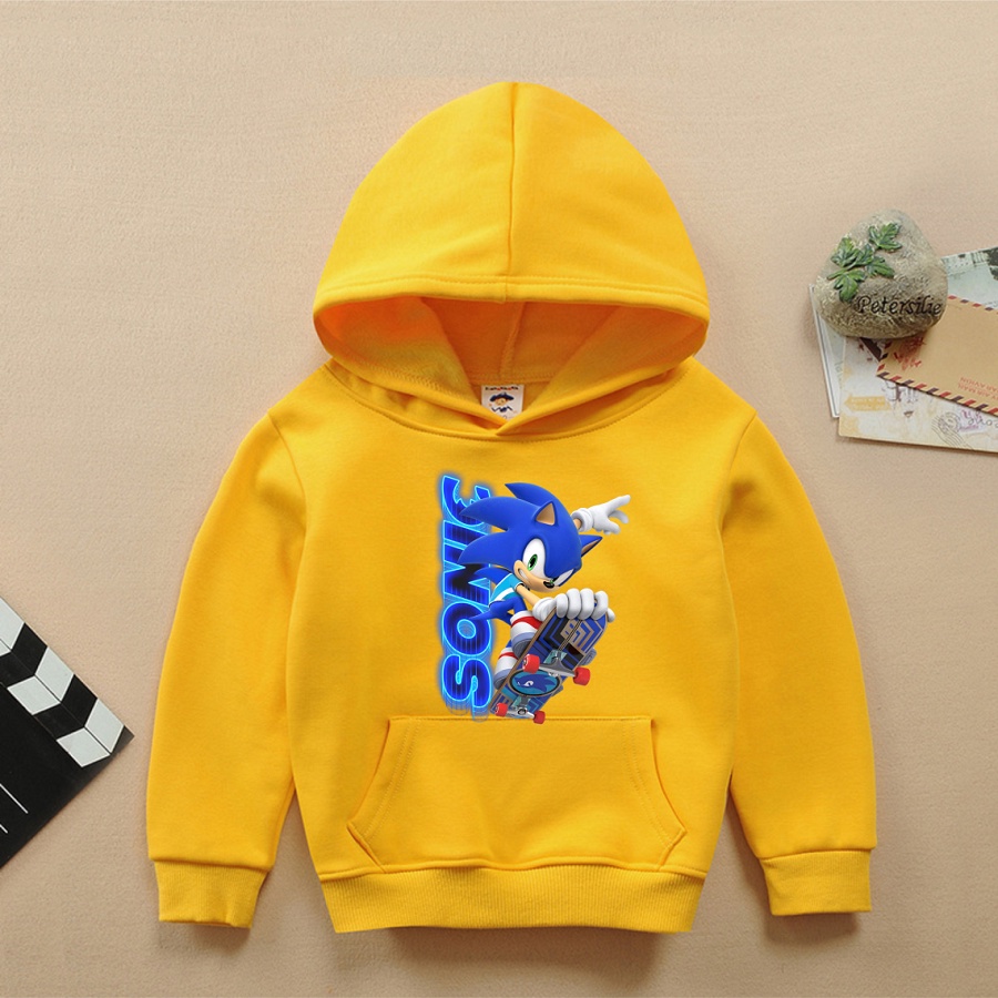 Áo khoác hoodie nhím xanh sonic màu vàng đủ size cho bé trai bé gái