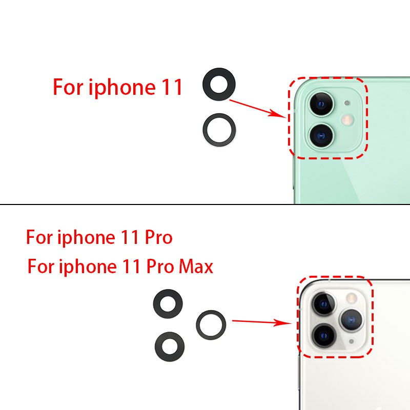 Ống Kính Camera Sau Kèm Băng Keo Thay Thế Chuyên Dụng Cho Iphone 11 12 Pro Max Mini X Xr Xs 8 7 6 6s Plus