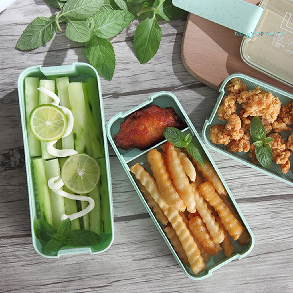 Hộp Đựng Cơm Trưa NYC 900ml 3 Tầng PP Thân Thiện Với Môi Trường Dùng Tại Nhà