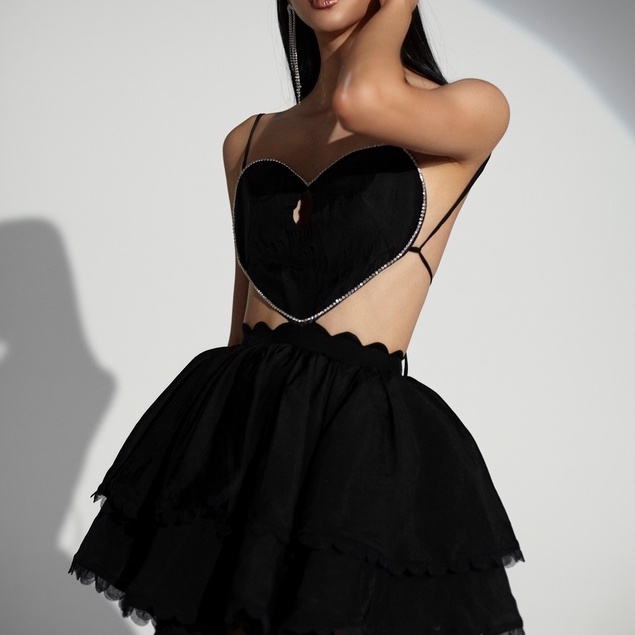 Đầm hai dây dáng xòe trái tim trước ngực ONONMADE Misty Dress