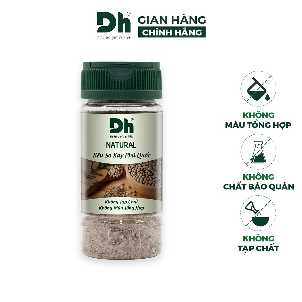 Tiêu sọ xay Phú Quốc Natural DH Foods chế biến thực phẩm 45gr/80gr