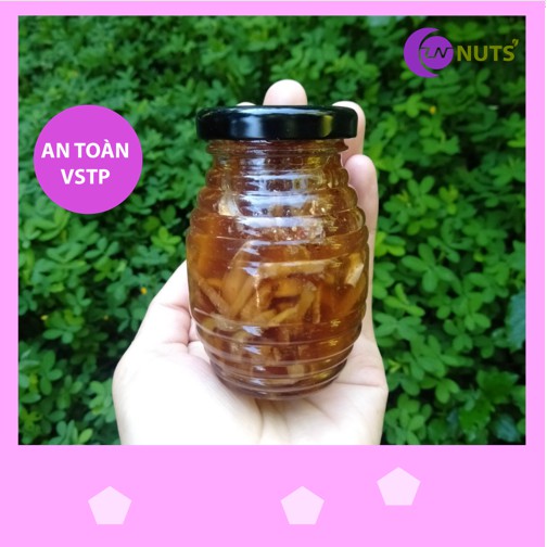 Mật ong100g Lê Nguyệt, Mật ong gừng sẻ đồng bào nhà nào cũng cần, CAY NỒNG, TĂNG SỨC ĐỀ KHÁNG, hũ thủy tinh xinh xắn100g