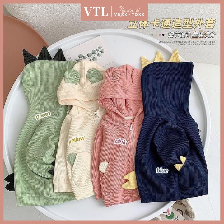 Áo khoác khủng long 4 màu cho bé