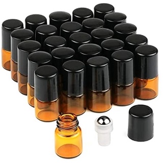 Mẫu 2022 Combo 25 chai thủy tinh nâu 1ml bi lăn đựng nước hoa tinh dầu dubai