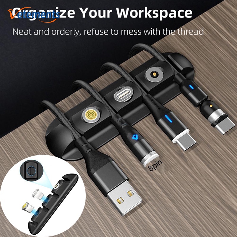 1 Cái Kẹp Giữ Dây Cáp Bằng Silicon 4 Kẹp Giữ Dây Cáp Đa Năng Có Lỗ Cắm/Giá Đỡ Tự Dính Cho Ký Túc Xá