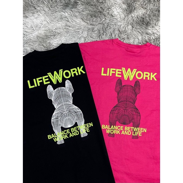 ⚡️ Áo Phông Unisex Life Work Black HÀNG XUẤT DƯ FULL TEM TAG