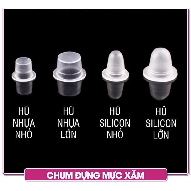 Chum/ Hũ Nhựa -Silicon Đựng Mực Trong Phun Xăm