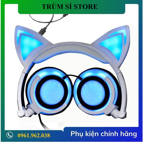 [Sỉ] Tai Nghe Mèo Đèn Led Cao Cấp Phát Sáng - Stream Tha Hồ Quẩy - Cute - Trùm Sỉ Store