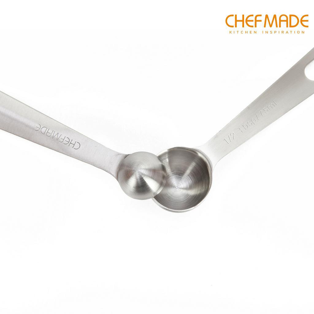 Bộ 6 Muỗng Đo Lường CHEFMADE WK9268 Bằng Thép Không Gỉ Dùng Để Làm Bánh Tiêu Chuẩn FDA