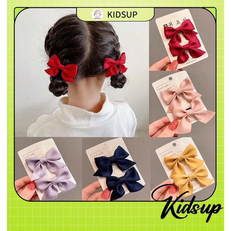 Kẹp tóc hình nơ màu sắc tươi sáng thời trang cho bé gái