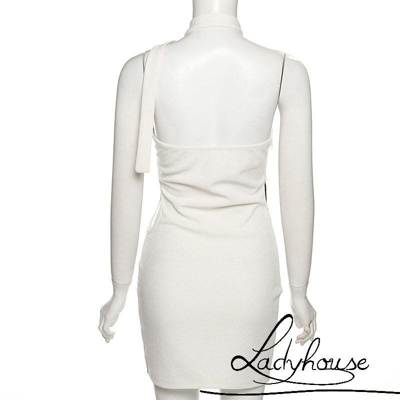 Ld-đầm Dây Dáng Ôm Lưng Cao Không Tay Màu Sắc Tương Phản Dành Cho Người Lớn