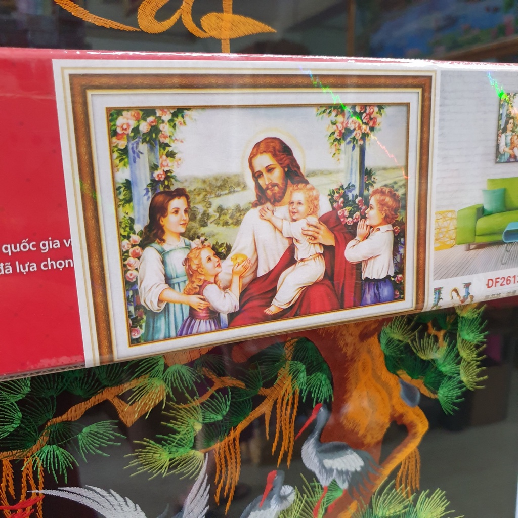 Tranh Đính Đá GIA ĐÌNH CHÚA (ĐÁ ABC CAO CẤP). Kích Thước: 75cm x 53cm