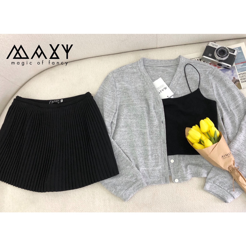 Áo Cadigan mỏng đơn giản dài tay Grey cadigan Maxy Workshop