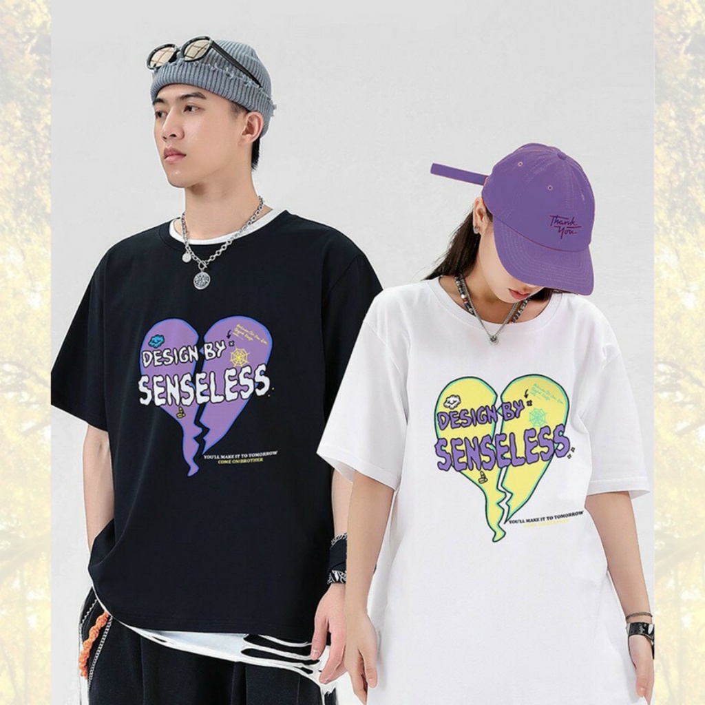 Áo phông nữ form rộng, áo thun nam cổ tròn tay lỡ Unisex đủ mẫu trắng đen