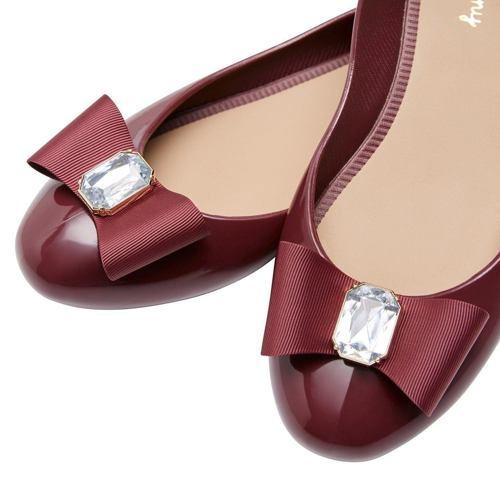 Jelly Bunny  - Giày nữ búp bê đế bệt Melina Gross Grain Bow B20WLFL019 màu đỏ | BigBuy360 - bigbuy360.vn