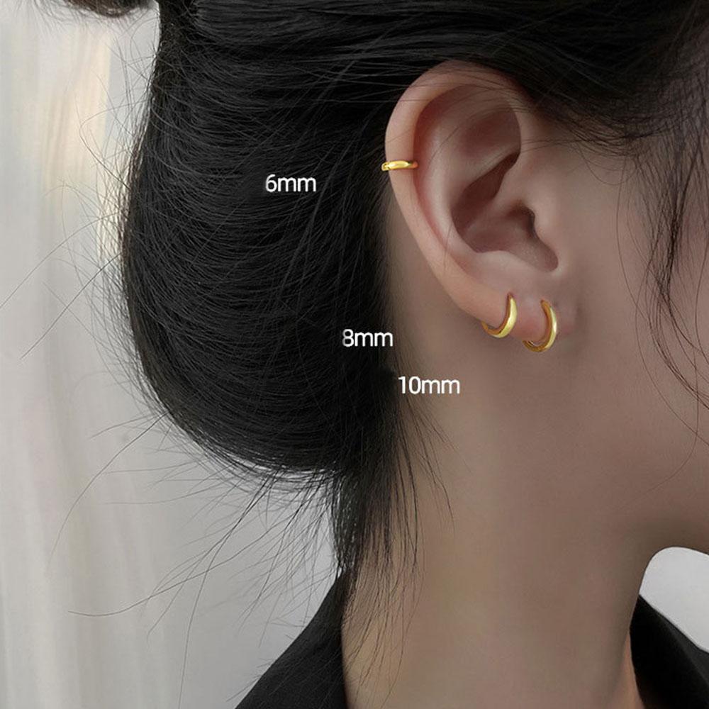 Bông Tai Hình Tròn Thiết Kế Độc Đáo Thời Trang|Khuyên Tai Thời Trang Hàn Quốc 6mm / 8mm / 10mm / 12mm