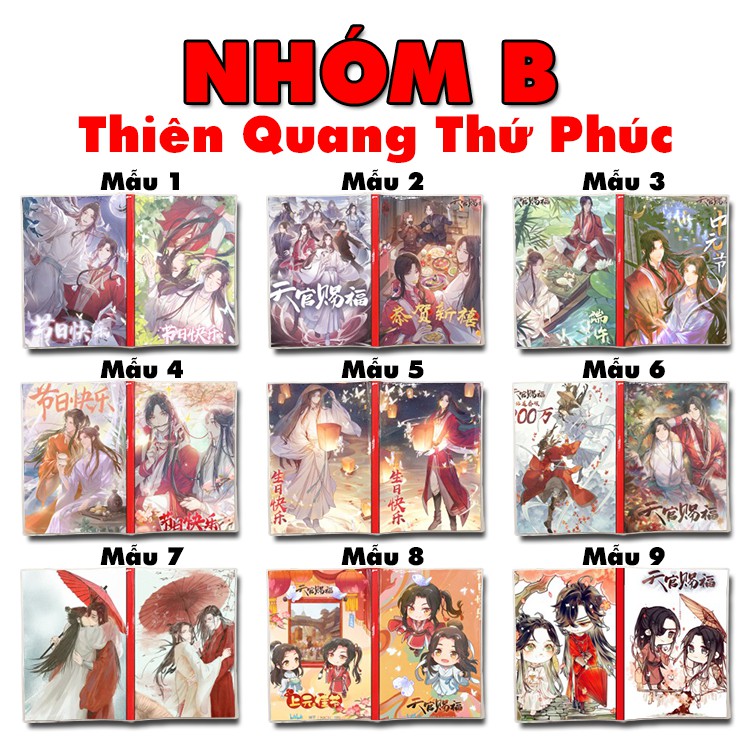 Sổ tay Anime Ma Đạo Tổ Sư + Thiên Quan Thứ phúc khổ A5 bìa in hình hoạt hình xinh xắn giấy dày có kẻ sọc 120 trang