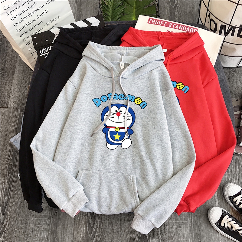 Áo hoodie sweater dài tay hình doraemon nhiều màu thời trang thu đông cho nam nữ cặp đôi