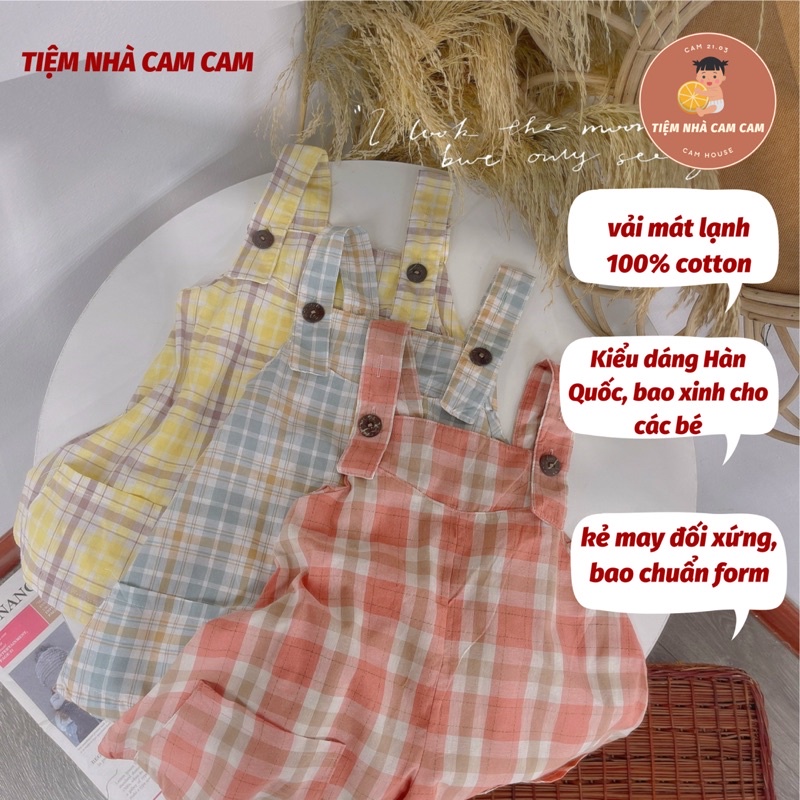 Bộ set yếm váy kèm áo thun chất tăm lạnh mềm mát 100% cotton cho bé gái