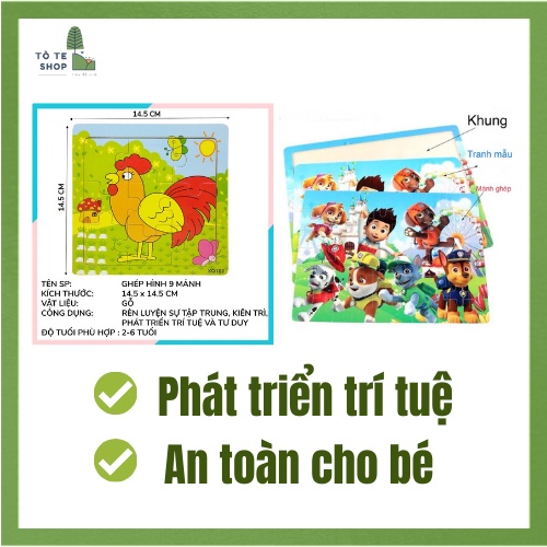 Tranh ghép hình cho bé các loại gồm tranh nổi, 9 miếng, 30 miếng, 60 miếng, 200 miếng, hình ảnh ngẫu nhiên