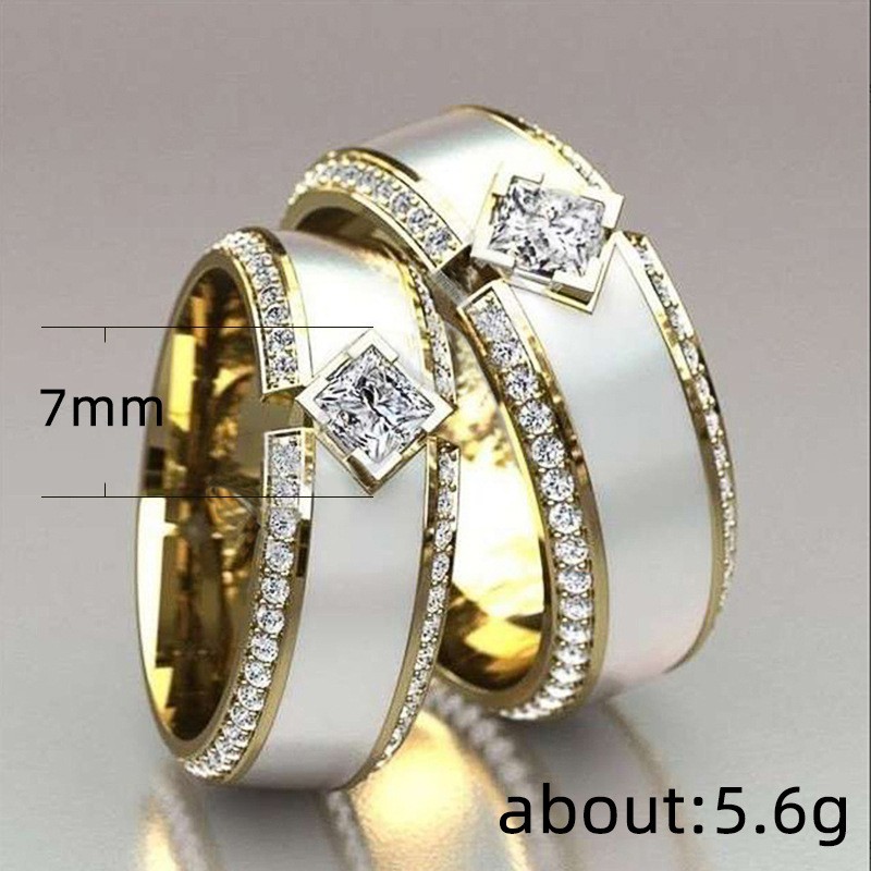 Nhẫn kim cương mạ vàng 18K sang trọng dành cho nữ