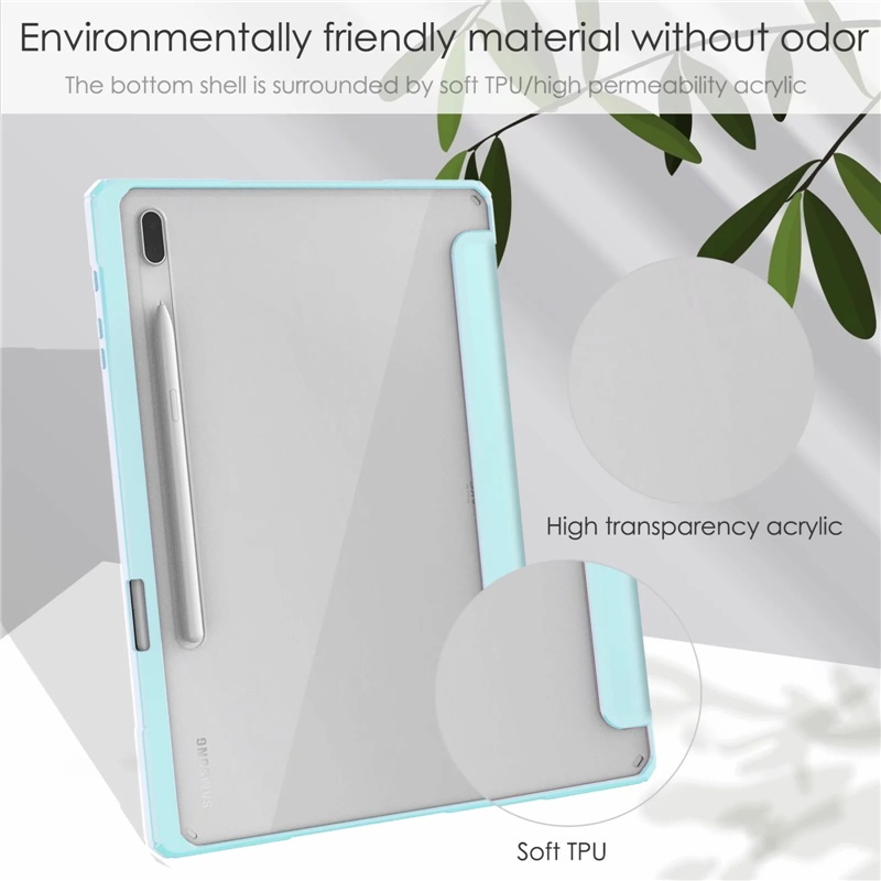 Ốp Máy Tính Bảng Tpu Acrylic Gập Ba Tự Động Thông Minh Cho Samsung Galaxy Tab S7 Fe 2021 12.4inch Samsung Tab S7 Lite Sm-T730 T736