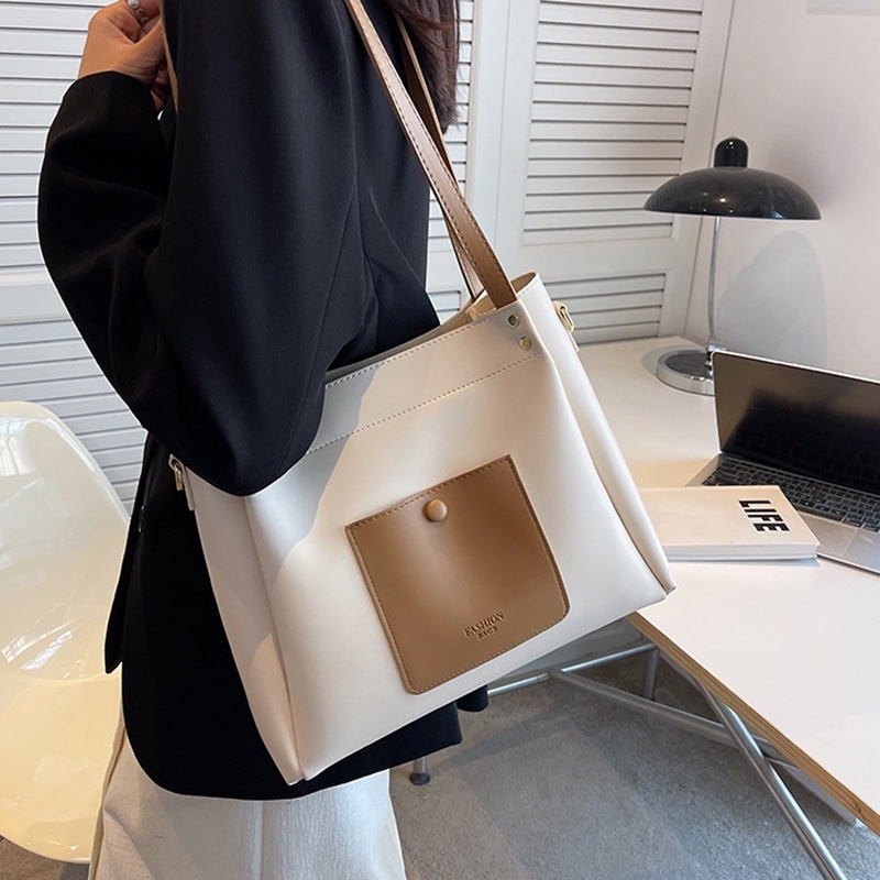 IELGY Túi Đeo Vai Cỡ Lớn Màu Sắc Tương Phản Thời Trang Cho Nữ