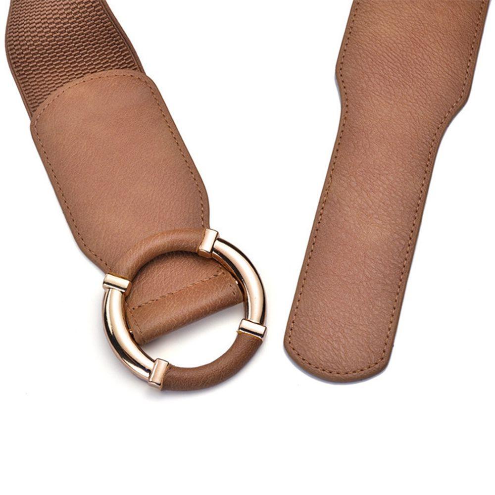 Thắt Lưng Co Giãn Bản Rộng Có Khóa Kim Loại Tròn Điều Chỉnh Được VANES1 Phong Cách Hàn Quốc Dễ Phối