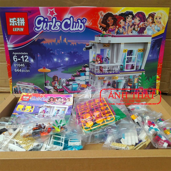 Lego Friends Lepin 01046 / TENMA 3013. 644pcs. Bộ Lego Xếp Hình Biệt Thự Của Ca Sĩ