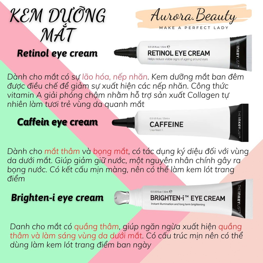 Kem Dưỡng Mắt THE INKEY LIST Brighten-i Retinol Caffein Eye Cream 15ml [Bill USA, UK] | BigBuy360 - bigbuy360.vn