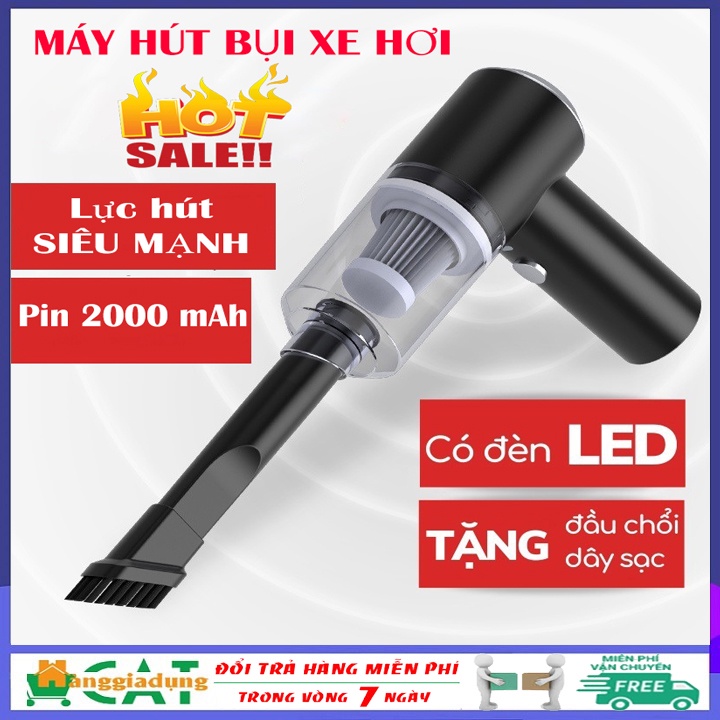 [Mẫu mới - Loại 1] Máy hút bụi mini cầm tay không dây, hút bụi ô tô có thiết nhỏ gọn, lực hút mạnh, pin 2000mAh