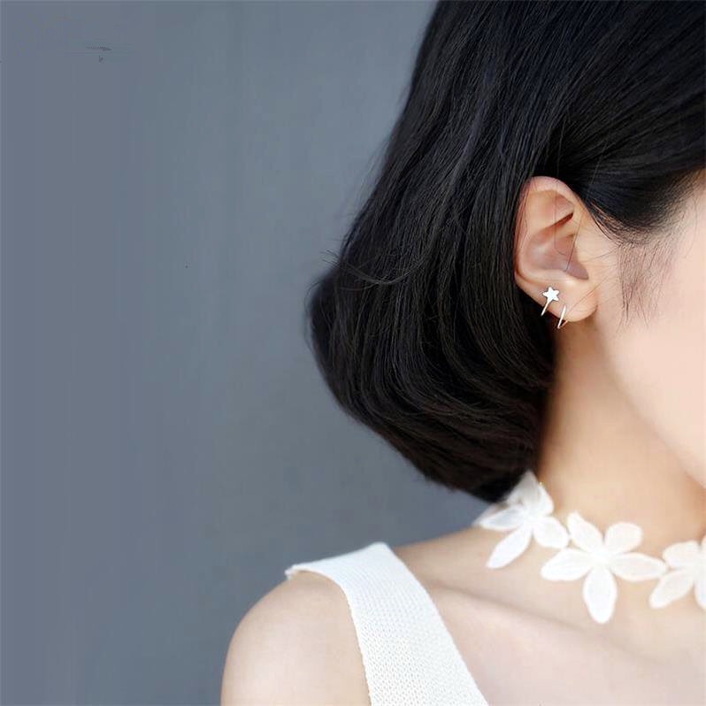 Bông Tai Nữ Bạc 925 Cao Cấp ERASHOP 001045 - Ngôi Sao Xoắn Lá Đơn Giản, Độc Lạ, Rẻ Đẹp