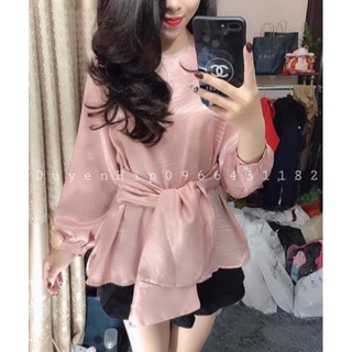 (Ảnh thật) [Siêu rẻ giá sỉ] Áo lụa buộc nơ eo