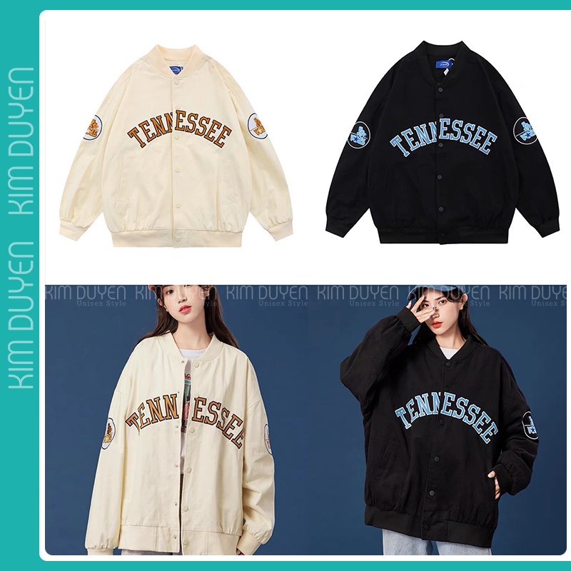 Áo Bomber Kaki TENNESSEE Chất Kaki Lót Gió Hàng 2 Lớp Túi Bổ Cơi From Rộng Unisex Nam Nữ