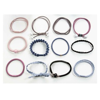 Sét 12 dây buộc tóc Hàn Quốc, chun cột tóc xì tinbigsale